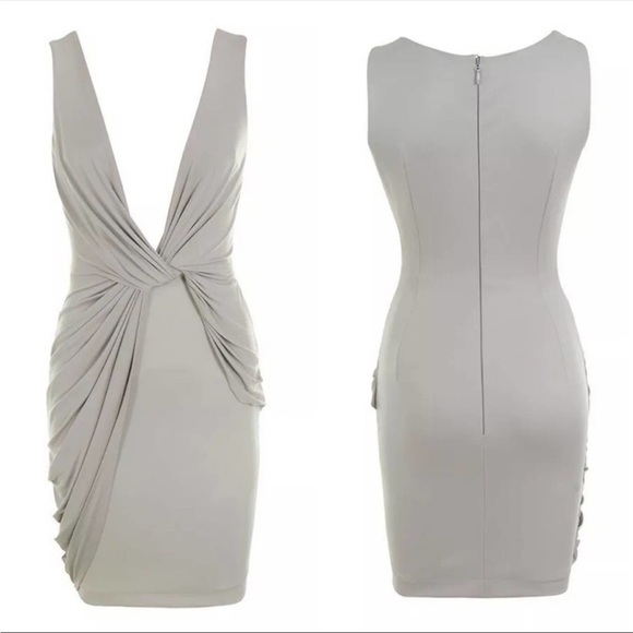 House of CB ‘Xanetia' Mink Silky Jersey Plunge Neck Dress - Picture 3 of 4